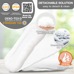 Beisurznga lounger natural cotton breathable fabric close-up.
