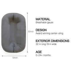 Beisurznga side view of the baby lounger showing cradle-like shape.