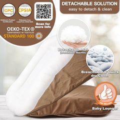 Beisurznga lounger texture close-up shows soft flannel outer for gentle contact.
