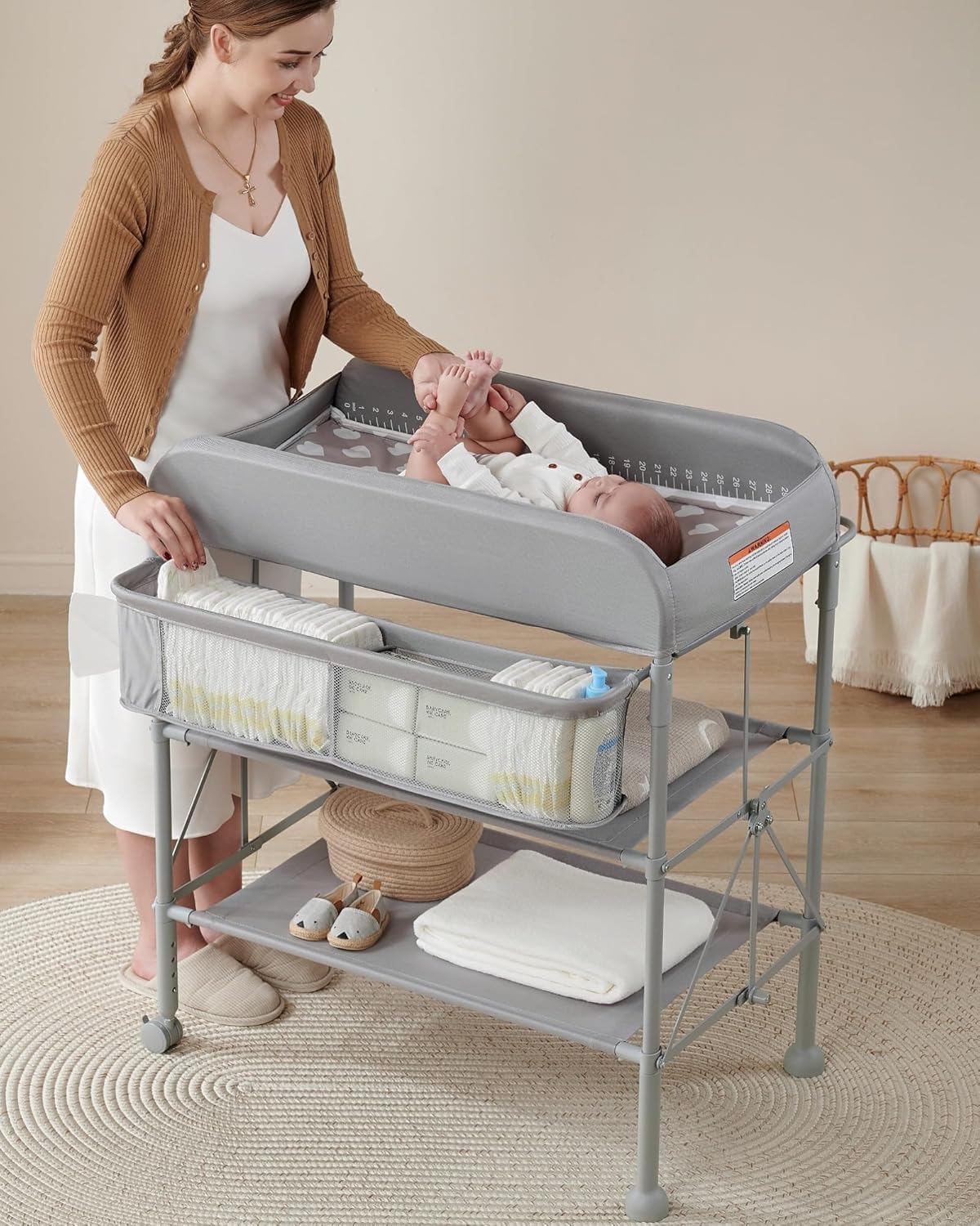 BEKA diaper changing station in a compact setup for small nurseries.