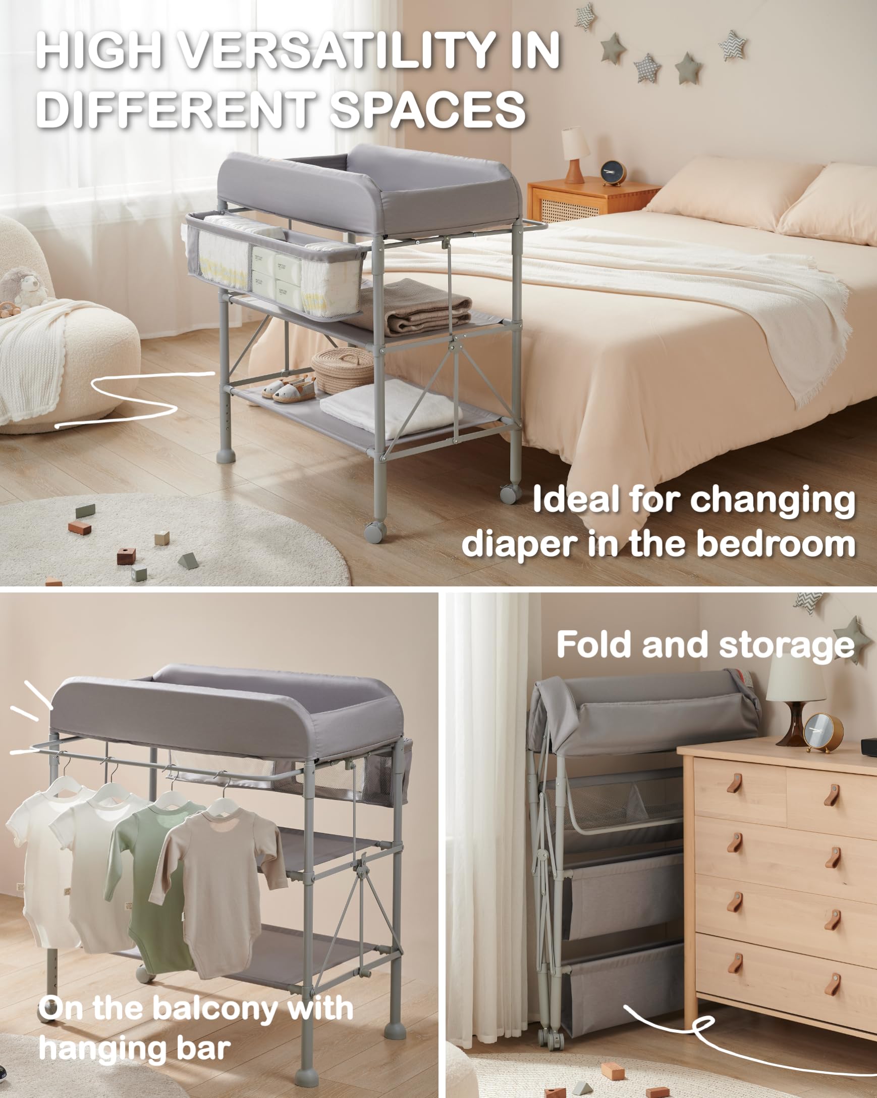 BEKA waterproof, fast-drying changing pad for easy cleanup and hygiene.