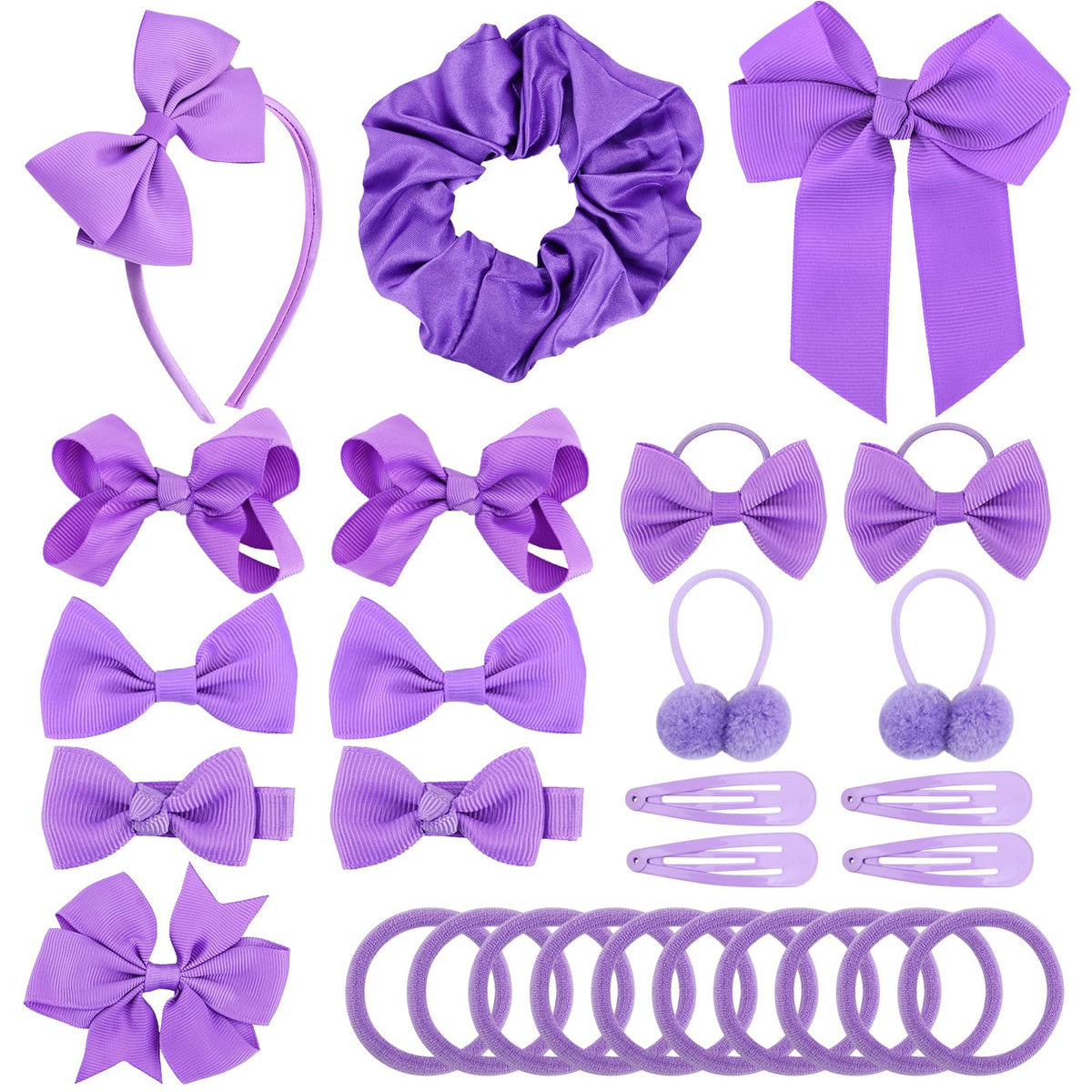 Bekecidi purple bow clip for neat school-day hairstyles.