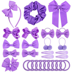 Bekecidi purple bow clip for neat school-day hairstyles.
