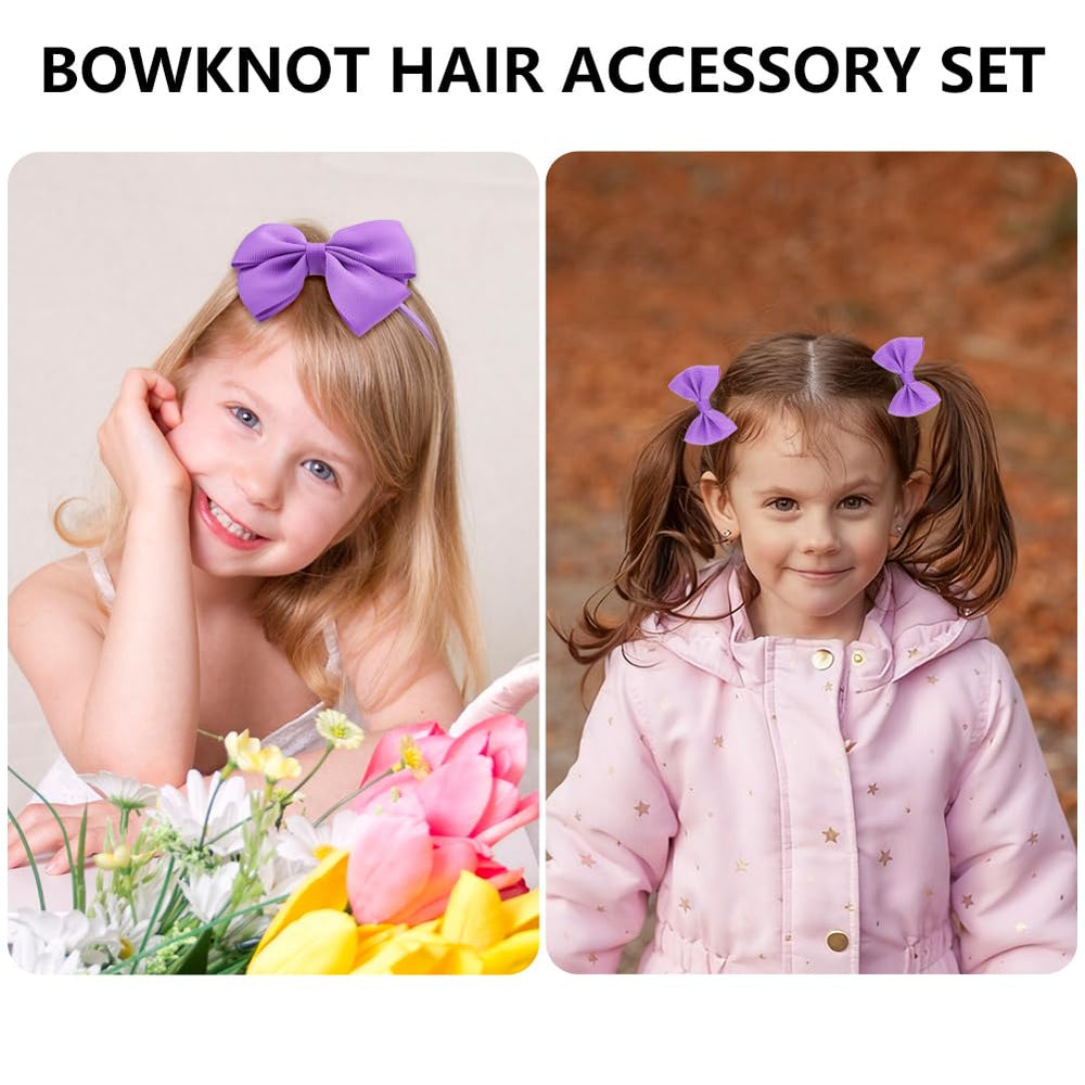 Bekecidi purple bow hair band offers gentle hold.
