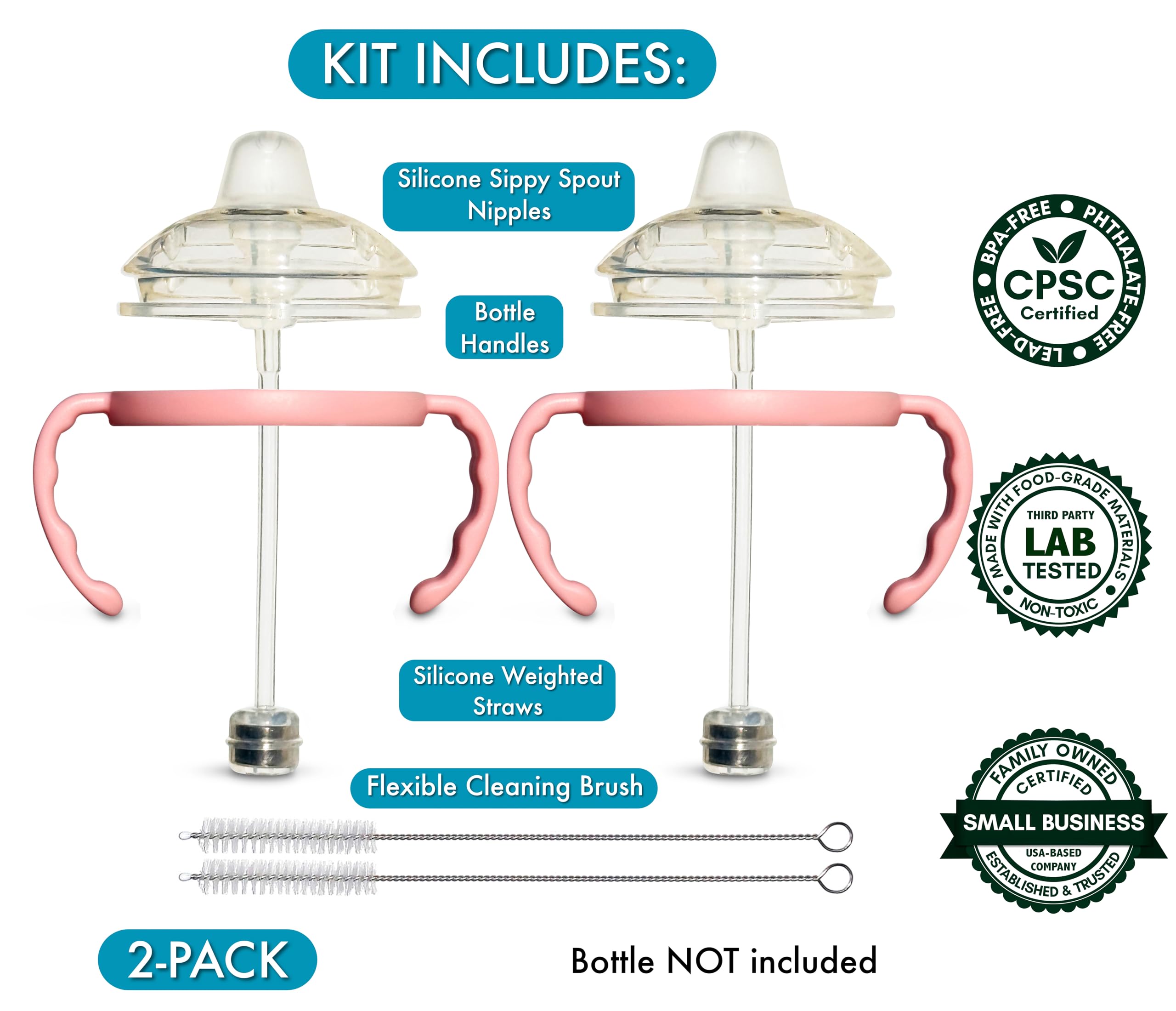 BelBeyo Sippy Kit all-silicone-straw demonstrates safer sipping from any angle.