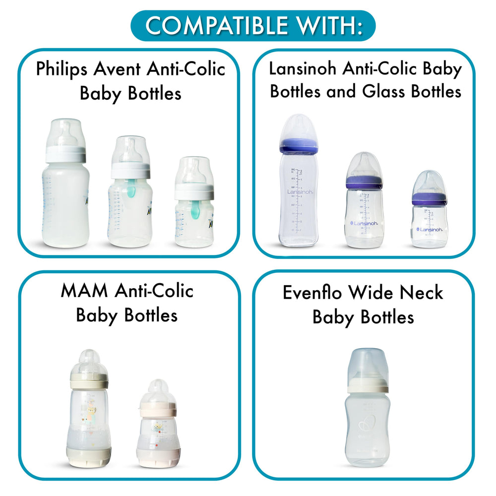 BelBeyo sippy spout nipple wide-neck fit for Avent, Lansinoh, MAM, and Evenflo.