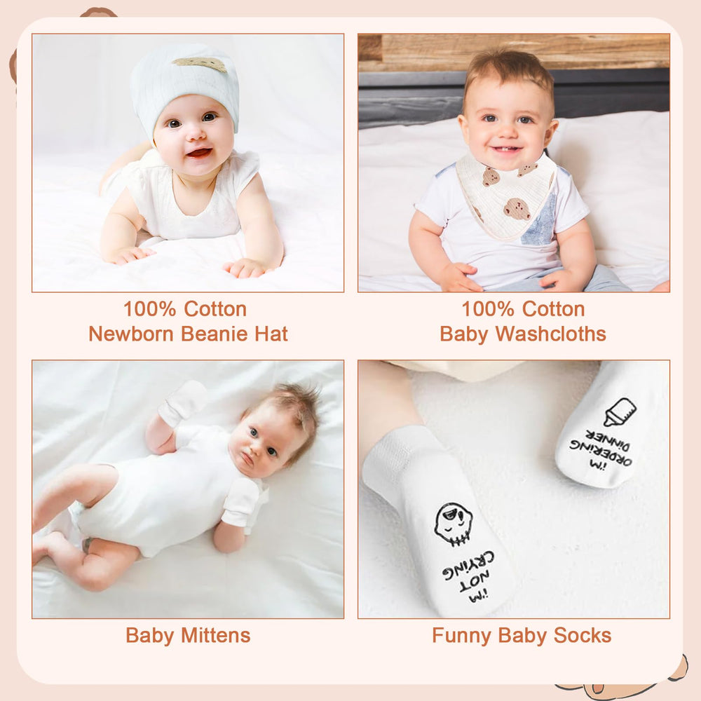 BELIVIUM newborn gifts set: funny socks add playful charm to baby outfits.