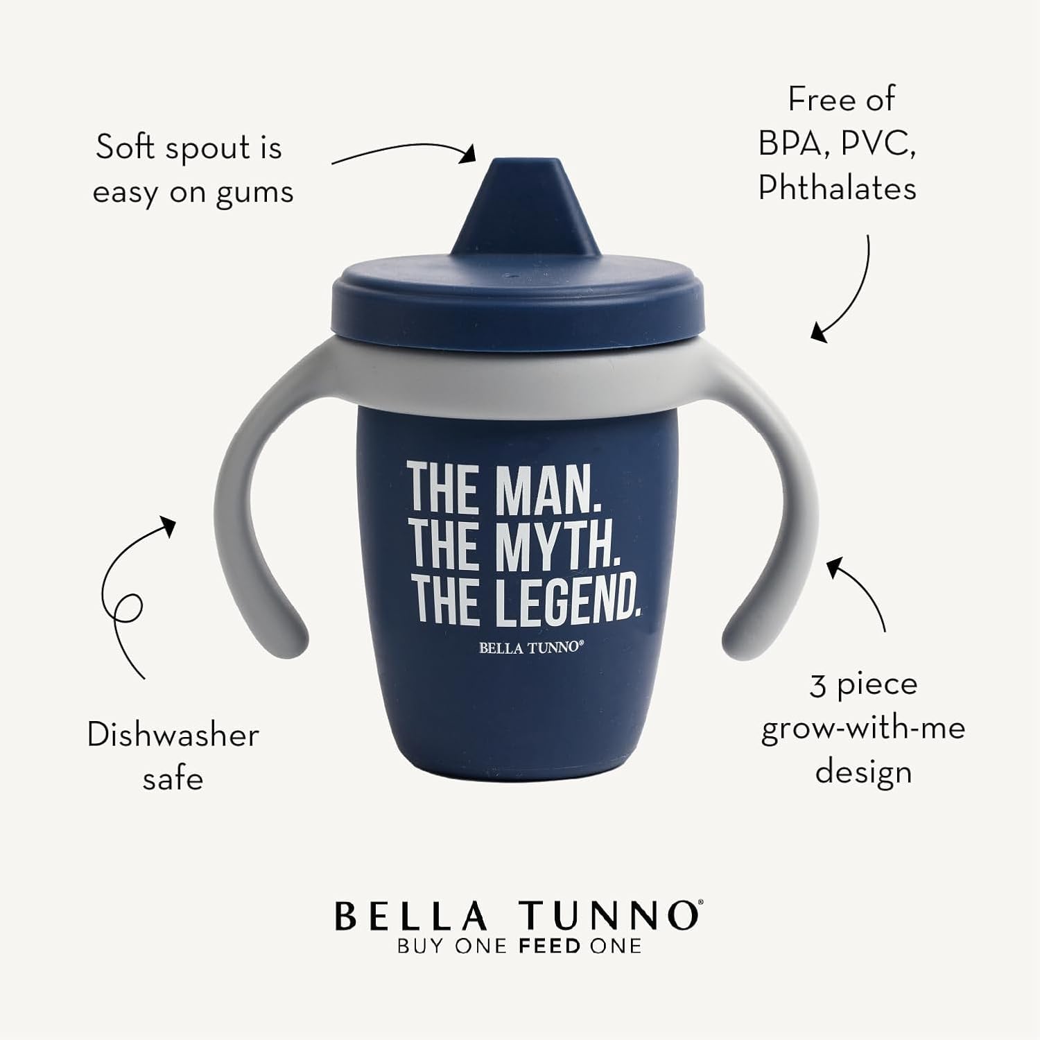 Bella Tunno 8 oz capacity for milk, water, or juice.