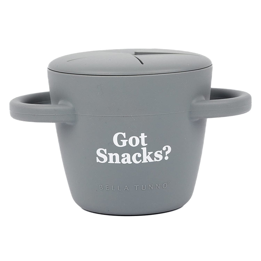 Bella Tunno Got Snacks snack cup with soft silicone flaps for mess-free snacking.