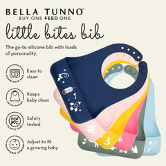 Bella Tunno Little Bites Bib adjustable neck for growing baby.