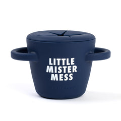 Bella Tunno Little Mister Mess snack cup with lid for spill-free snacking