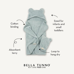 Bella Tunno Sea Foam fabric close-up shows soft absorbent fibers.
