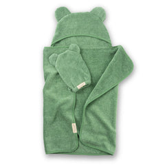 Bella Tunno Sea Foam hooded towel for cozy post-bath cuddles.