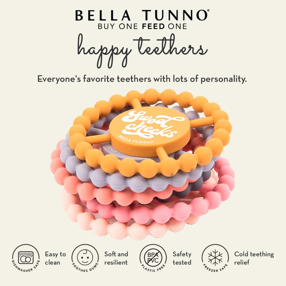 Bella Tunno silicone teether close-up showing soft, safe material