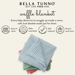 Close-up of the waffle texture showing soft, breathable cotton from Bella Tunno.