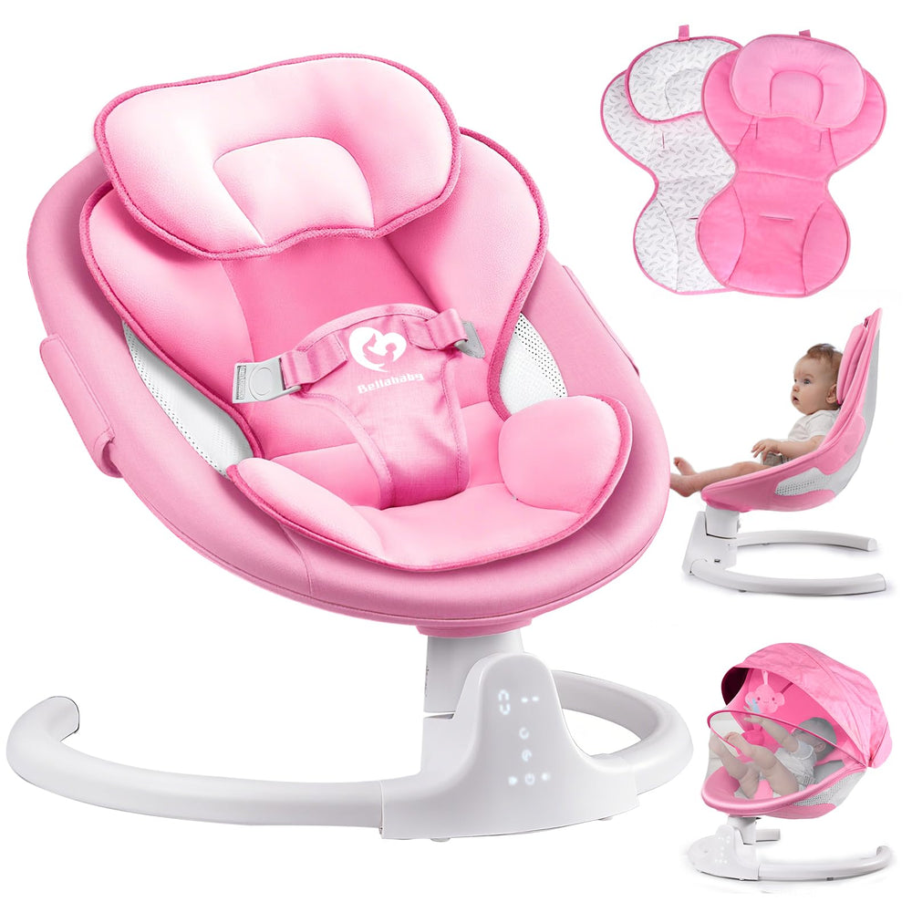 Bellababy Bluetooth baby swing pink soothing infants with calm motion