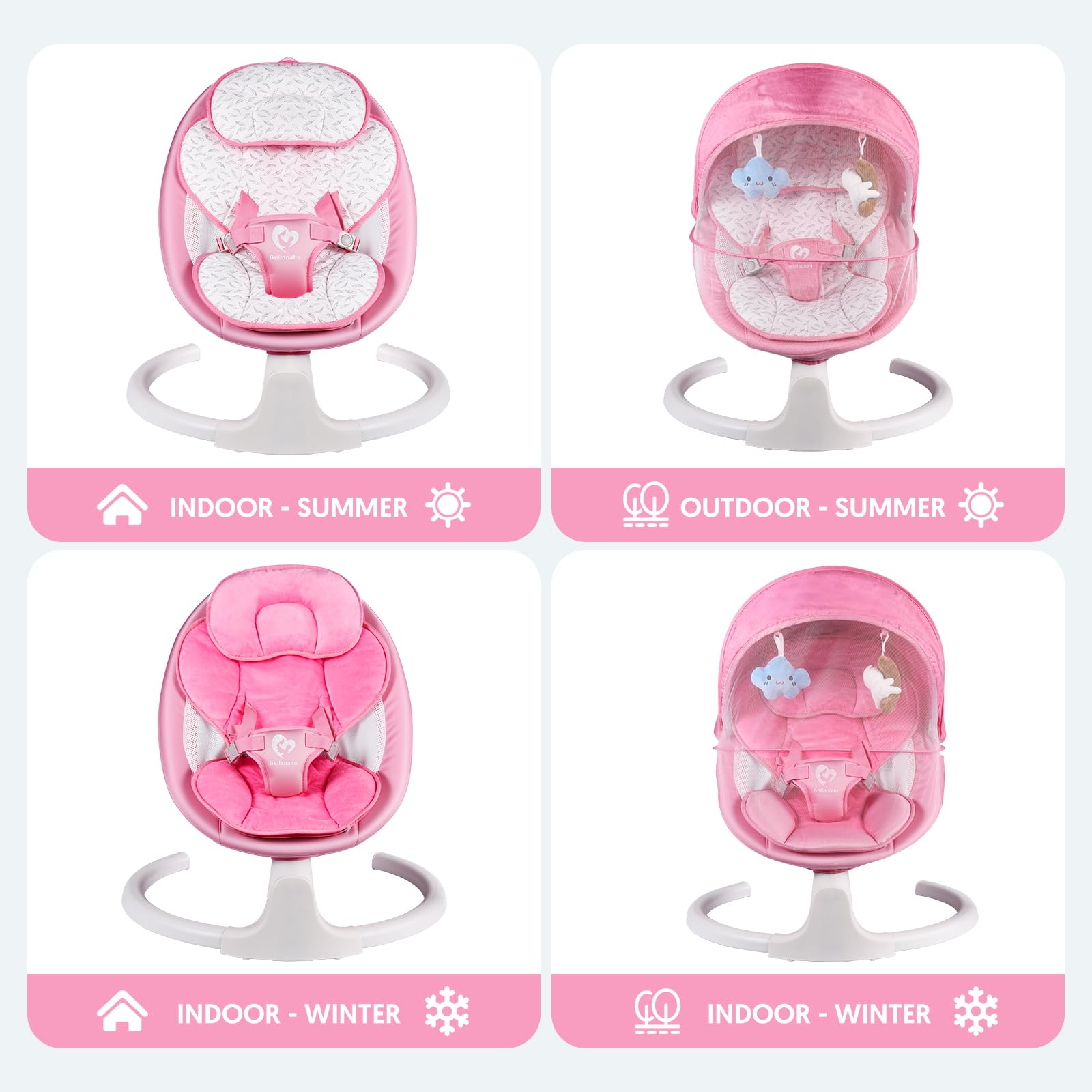 Bellababy compact portable swing saves space in small rooms