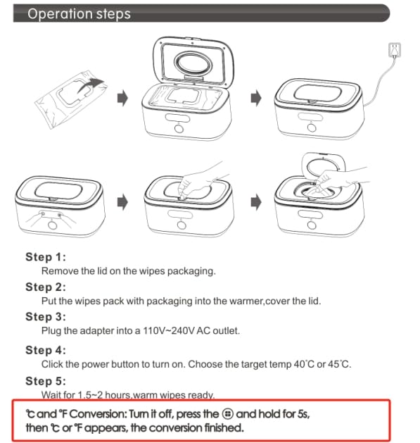 Bellababy Wipe Warmer voltage compatibility works with 110–240V outlets.