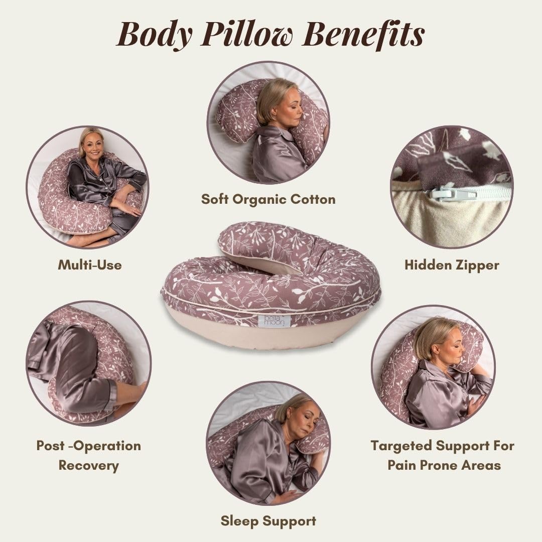 BellaMoon C-Shaped Pillow cooling cover close-up shows breathable comfort.
