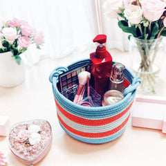 Bellar small rope basket toy storage helps tidy playtime while adding cozy color