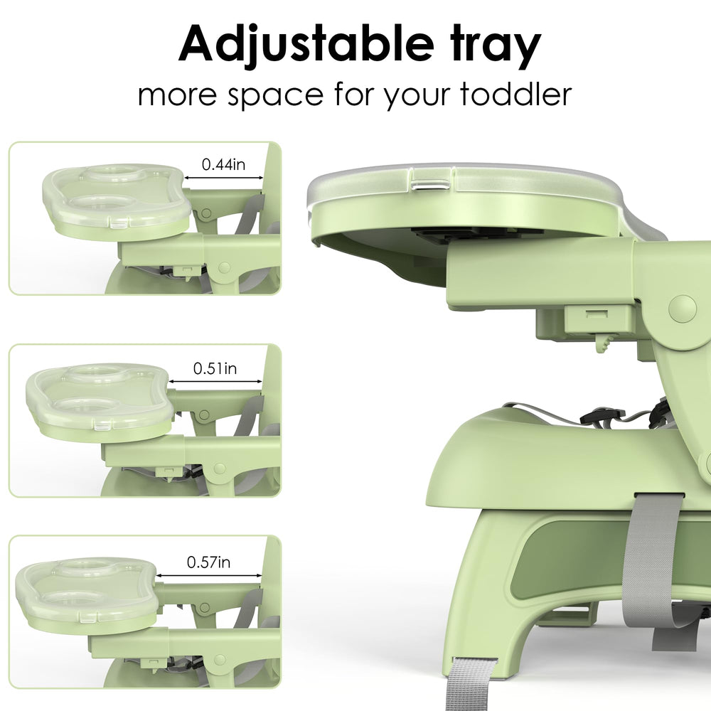 Bella's Friends 3-in-1 feeding tray adjustable in three positions.
