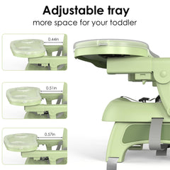 Bella's Friends 3-in-1 feeding tray adjustable in three positions.