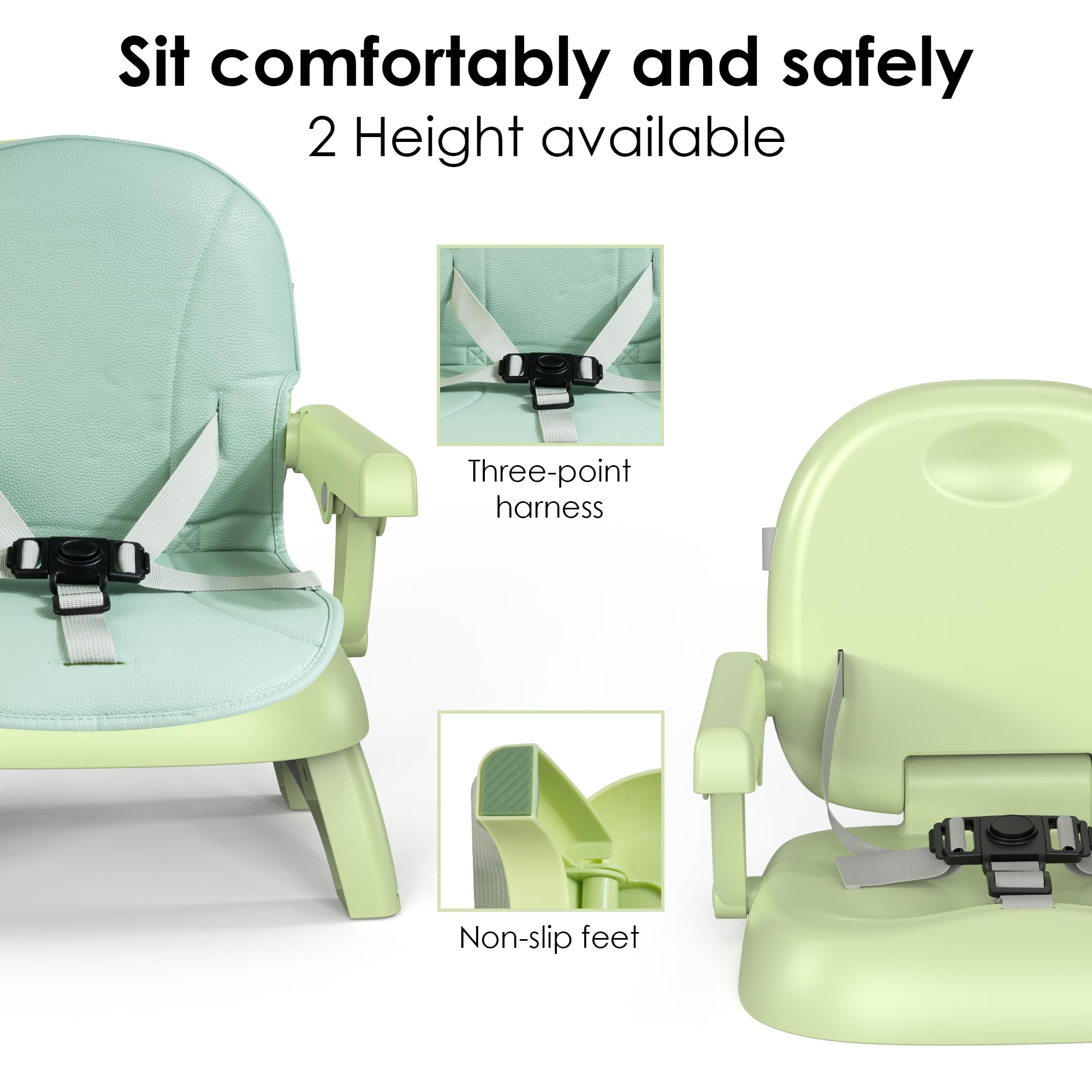 Bella's Friends 3-in-1 booster with removable dishwasher-safe tray for quick cleanup.