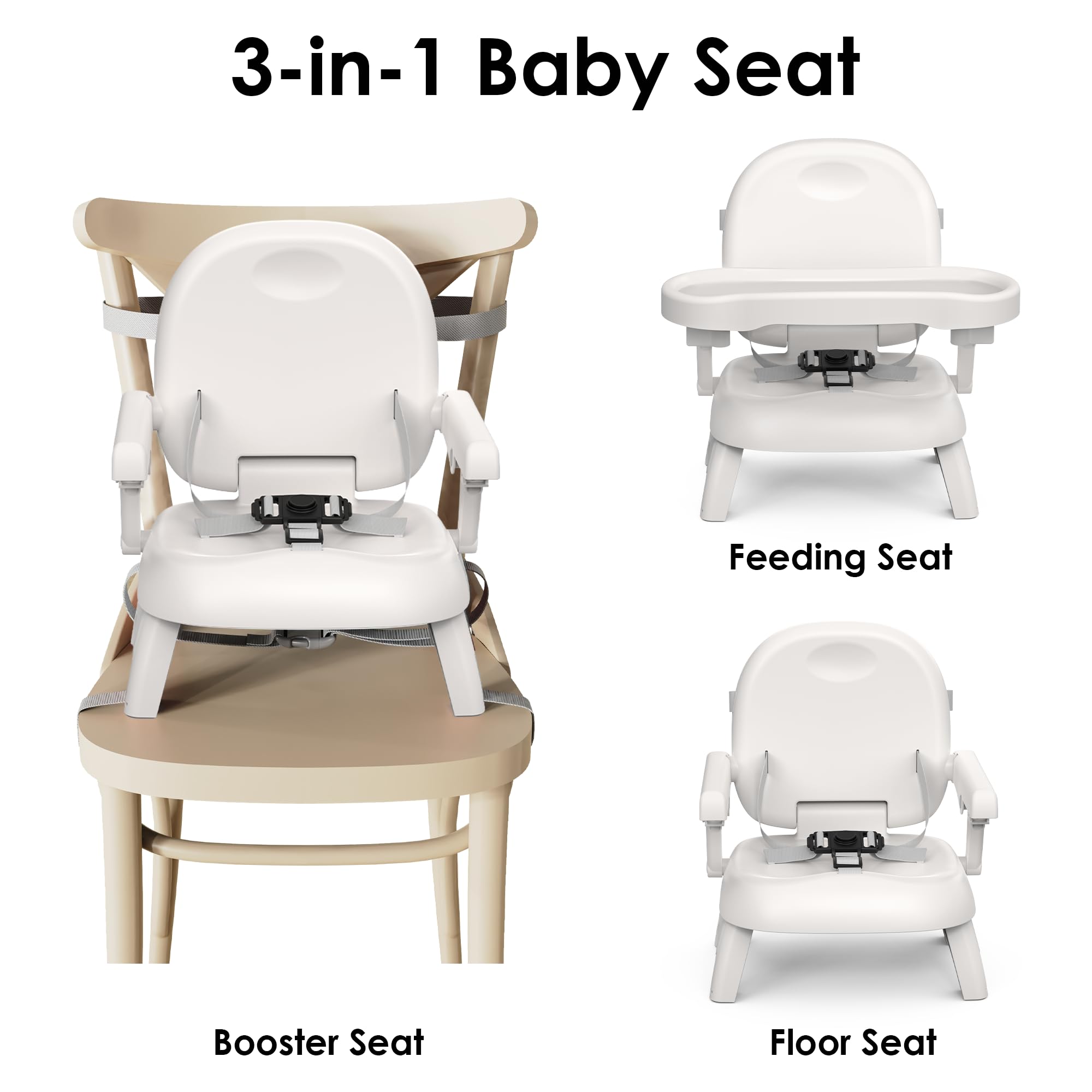 Bella's Friends adjustable tray with three positions for growing toddlers.