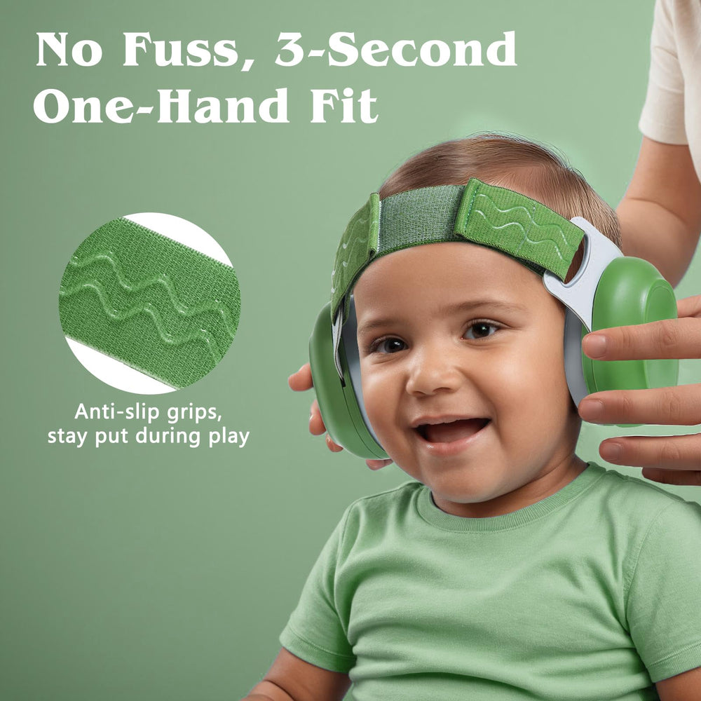 Bella's Friends anti-slip fit system keeps muffs securely in place during play.