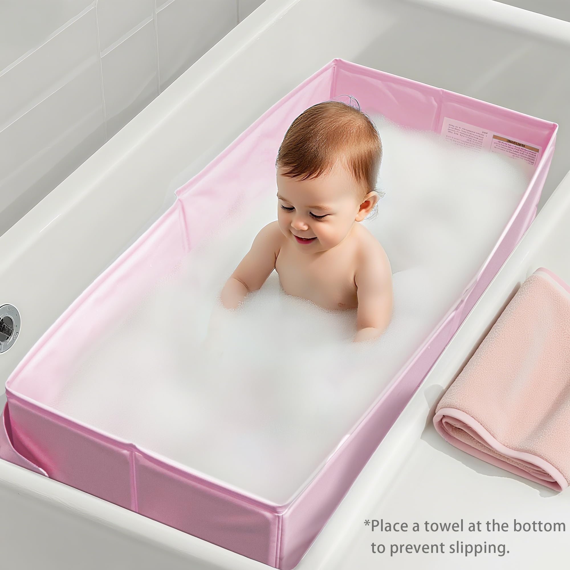 Bella's Friends slip-resistant base provides stable, secure bath time.