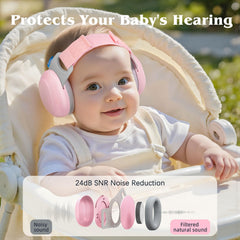 Bella's Friends pink foam padding cushions tiny ears during noisy activities