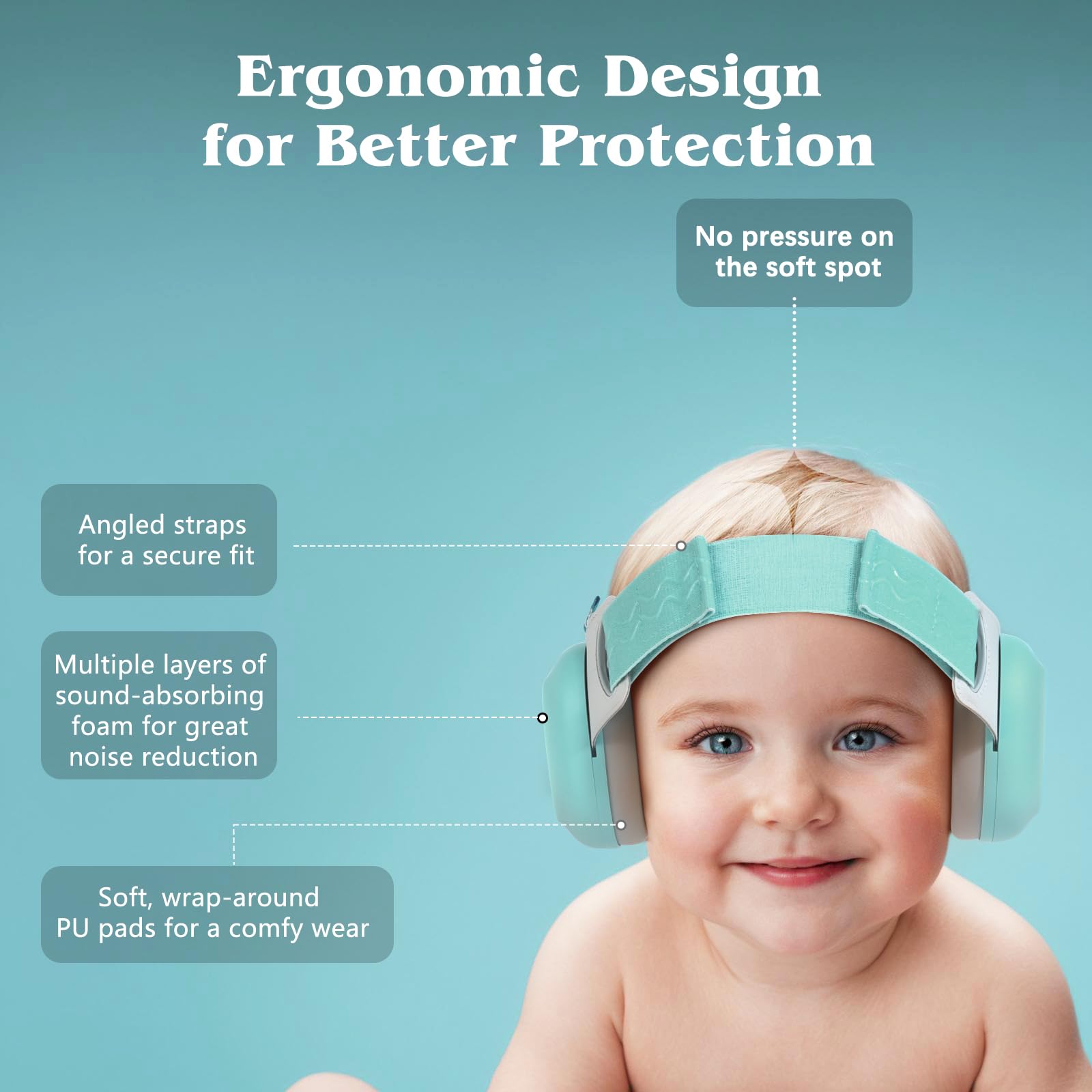 Bella's Friends Baby Ear Protection uses soft BPA-free materials for gentle wear