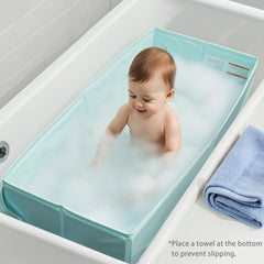Bella's Friends tub with slip-resistant base enhances bath-time stability.