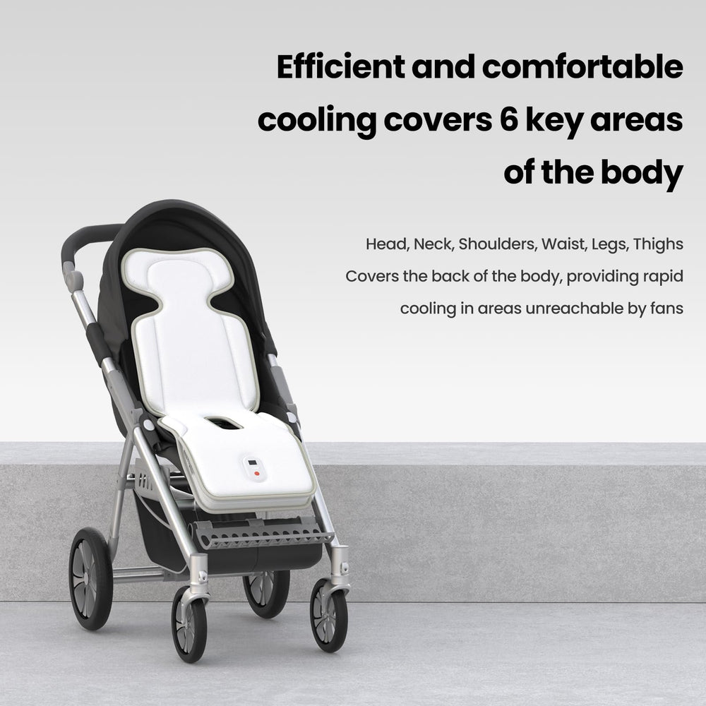 Bella's Friends cooling pad back view demonstrates secure stroller fit
