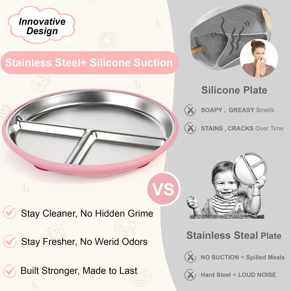 Bella's Friends divided plate with separate sections for balanced meals