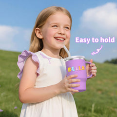 Bella's Friends Handy Mini Tumbler 9oz shown with child holding for independent sipping.