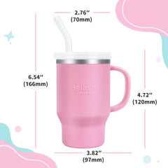 Bella's Friends Handy Mini Tumbler features a flexible straw that helps prevent leaks.