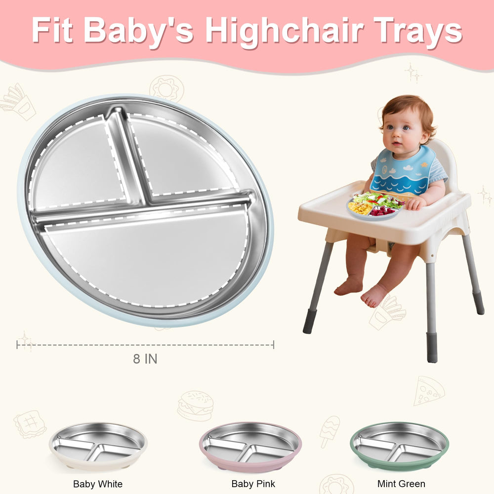 Bella's Friends plate with removable silicone sleeve for easier cleaning.