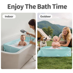 Bella's Friends travel bath tub in compact form ideal for trips and hotels.