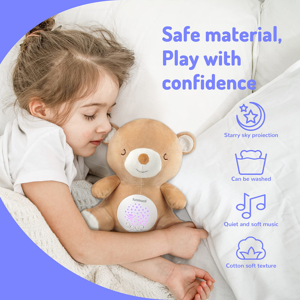 BELLOCHIDDO teddy-bear-soother-4-white-noises provides nighttime audio variety.
