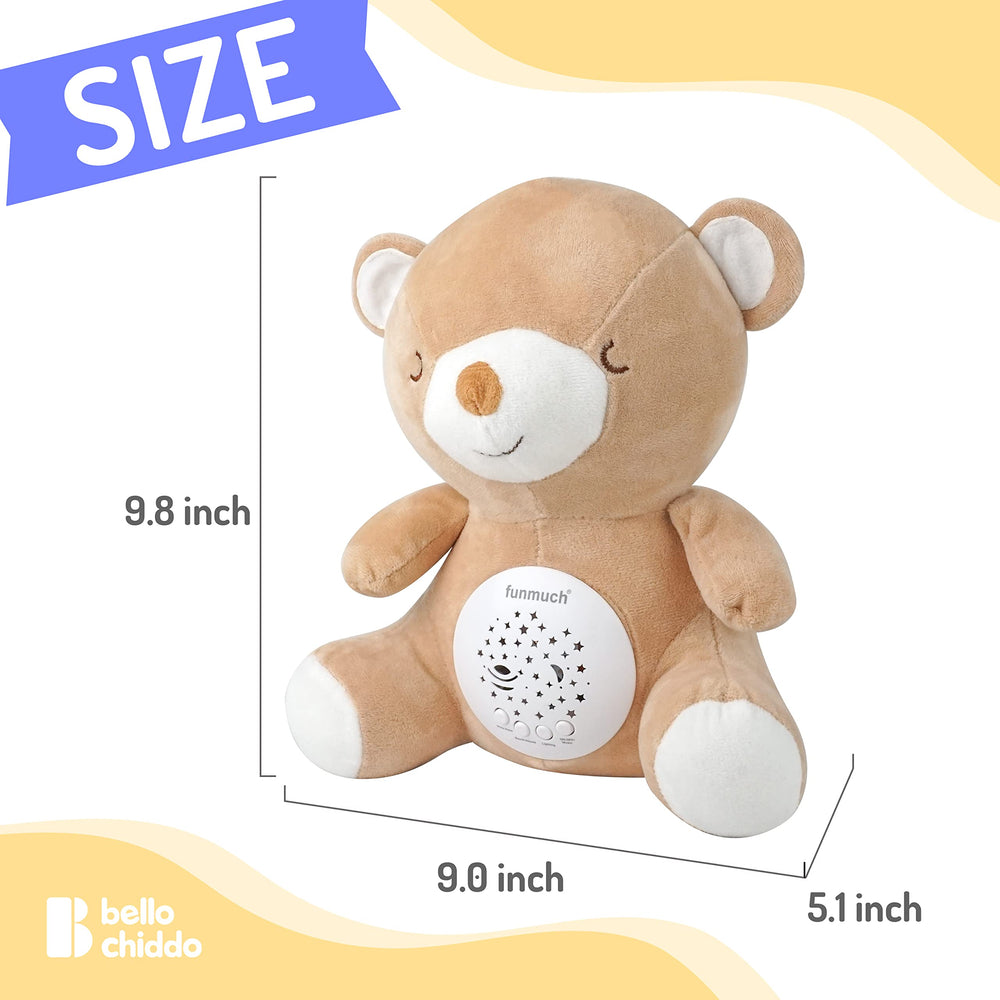 BELLOCHIDDO teddy-bear-soother-battery-powered is a portable sleep companion.