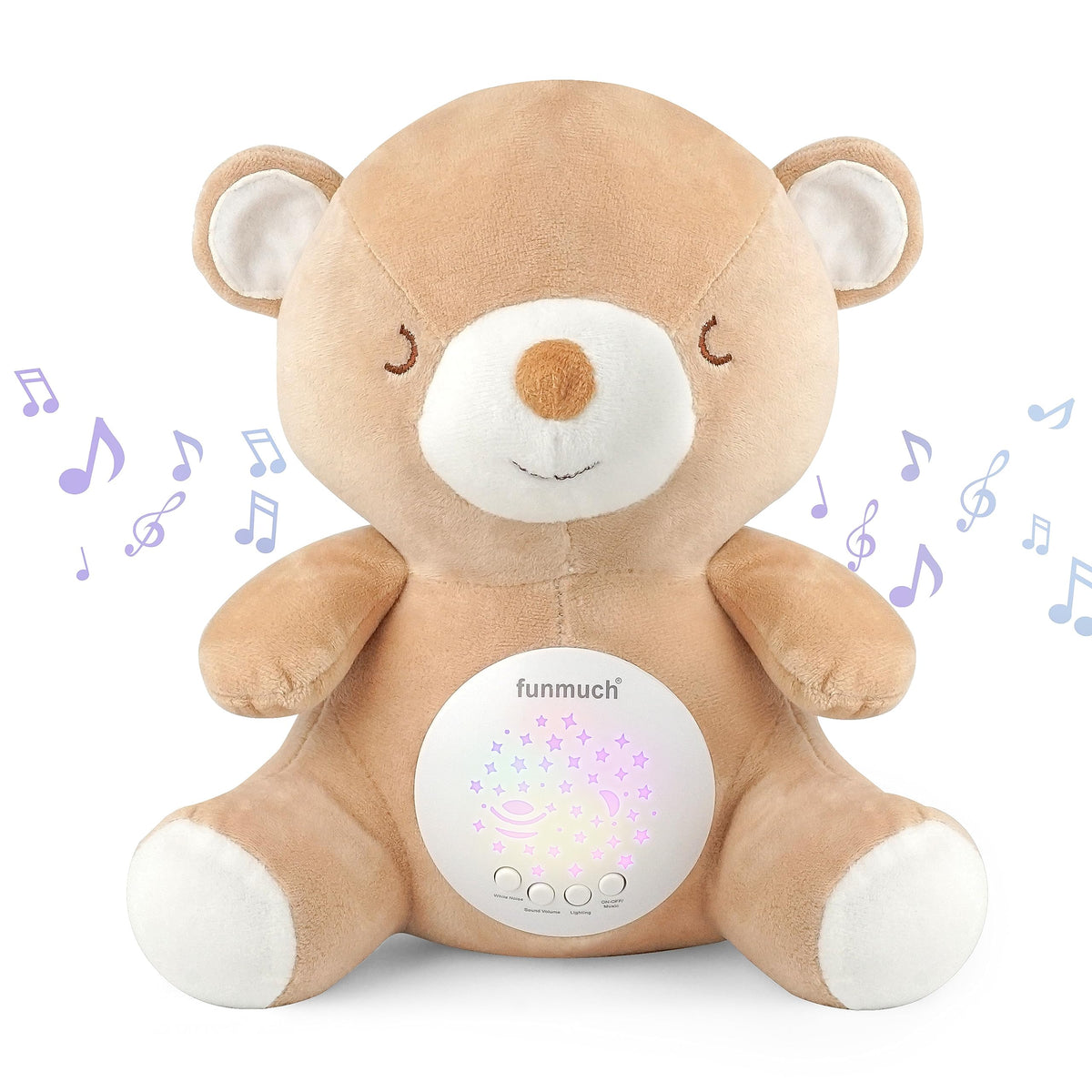 BELLOCHIDDO teddy-bear-soother-soft-plush plush texture comforts newborns at bedtime.