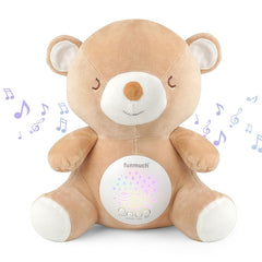 BELLOCHIDDO teddy-bear-soother-soft-plush plush texture comforts newborns at bedtime.