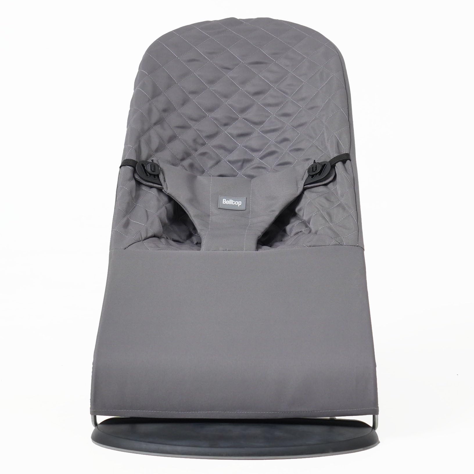 Belltop fabric seat for Bouncer in grey shows ergonomic design for comfortable support.