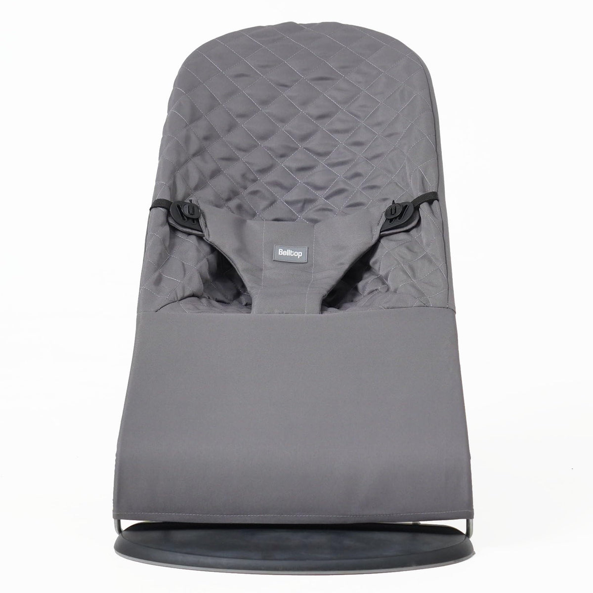 Belltop fabric seat for Bouncer in grey shows ergonomic design for comfortable support.