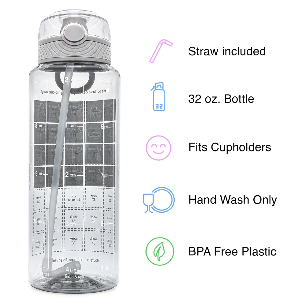 BellyBottle weekly stickers track pregnancy milestones.