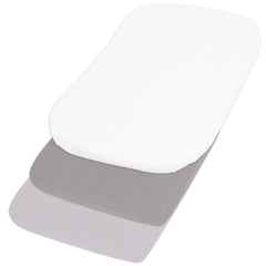 Belsden bassinet sheets pack-3: three soft fitted covers for quick, comfy sheet changes.