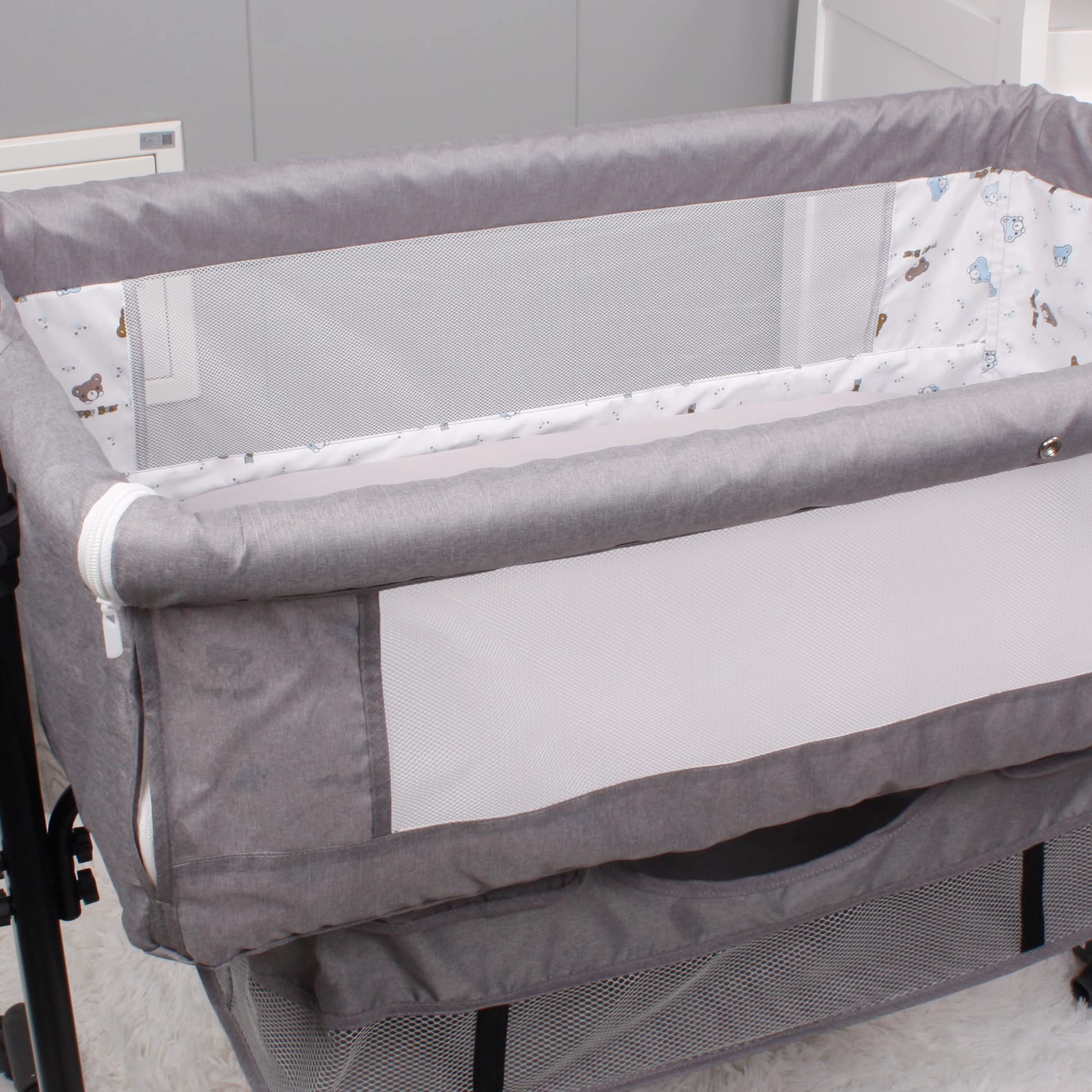 Belsden microfiber closeup reveals silky softness for baby skin contact.