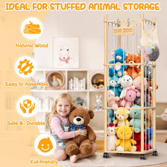 Belveora natural-pinewood-frame provides sturdy, safe toy storage.