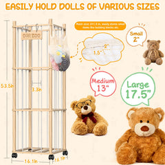 Belveora wooden-plushies-organizer large-capacity saves floor space and corrals toys of all sizes.